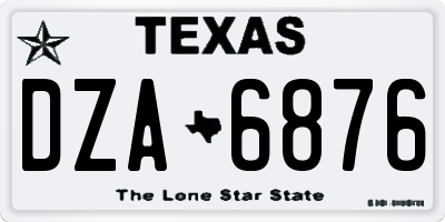 TX license plate DZA6876