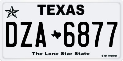 TX license plate DZA6877