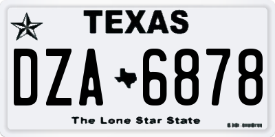 TX license plate DZA6878