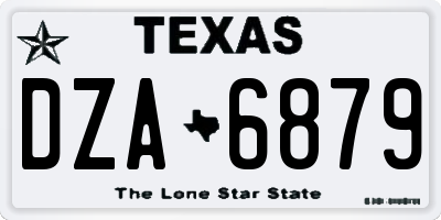 TX license plate DZA6879