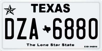 TX license plate DZA6880