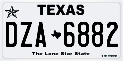 TX license plate DZA6882