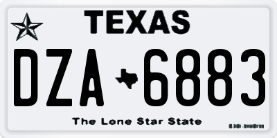 TX license plate DZA6883