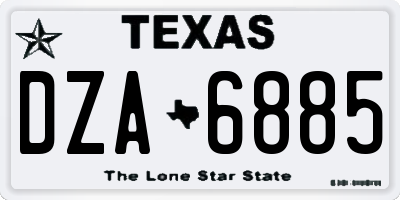 TX license plate DZA6885