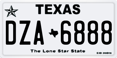 TX license plate DZA6888