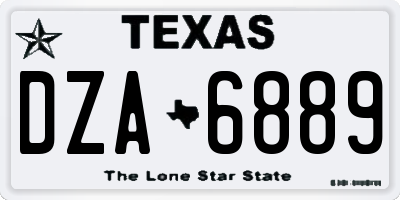 TX license plate DZA6889