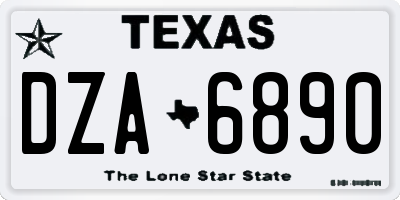 TX license plate DZA6890