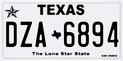 TX license plate DZA6894