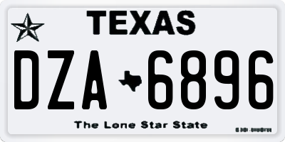 TX license plate DZA6896