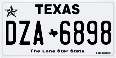 TX license plate DZA6898