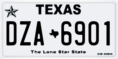 TX license plate DZA6901