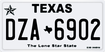TX license plate DZA6902