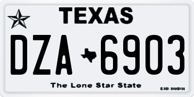 TX license plate DZA6903