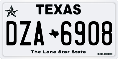 TX license plate DZA6908
