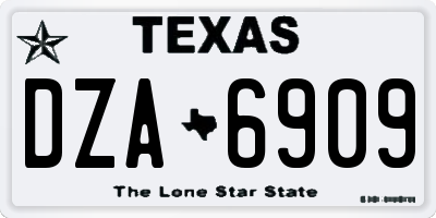 TX license plate DZA6909