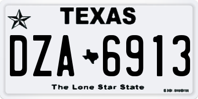 TX license plate DZA6913