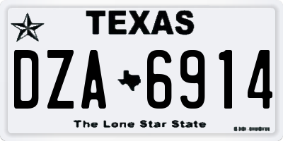 TX license plate DZA6914