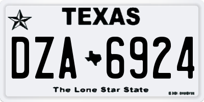 TX license plate DZA6924