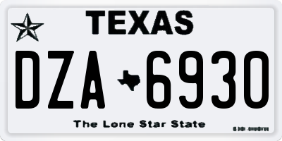 TX license plate DZA6930