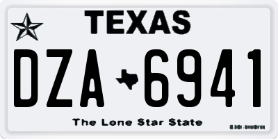 TX license plate DZA6941