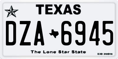 TX license plate DZA6945