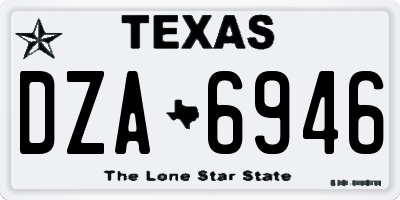 TX license plate DZA6946