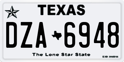 TX license plate DZA6948