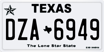 TX license plate DZA6949