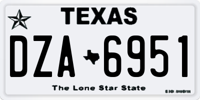 TX license plate DZA6951