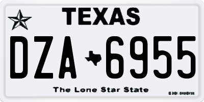 TX license plate DZA6955