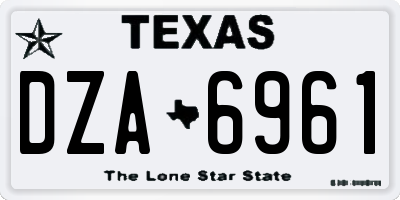 TX license plate DZA6961