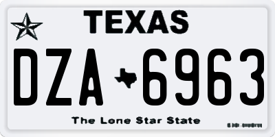 TX license plate DZA6963