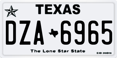 TX license plate DZA6965