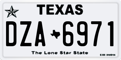 TX license plate DZA6971