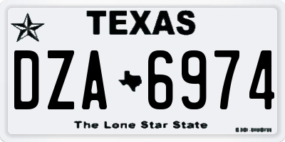 TX license plate DZA6974