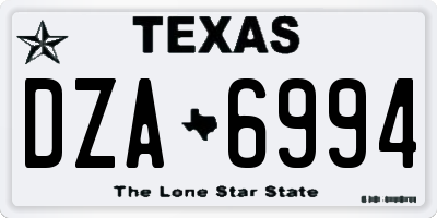 TX license plate DZA6994