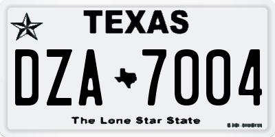 TX license plate DZA7004