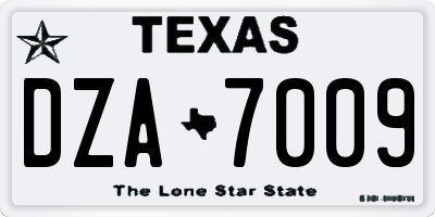 TX license plate DZA7009