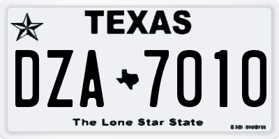TX license plate DZA7010