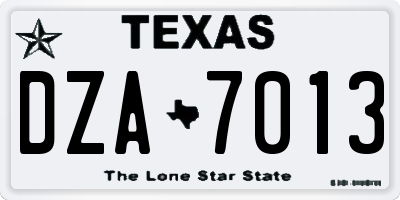 TX license plate DZA7013