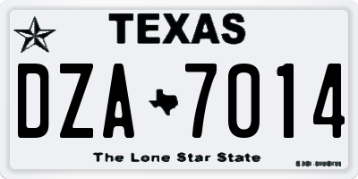 TX license plate DZA7014