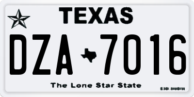 TX license plate DZA7016