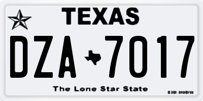TX license plate DZA7017