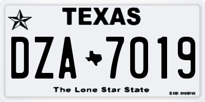 TX license plate DZA7019