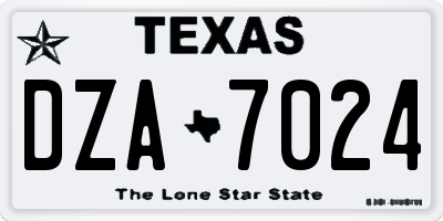 TX license plate DZA7024