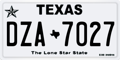 TX license plate DZA7027
