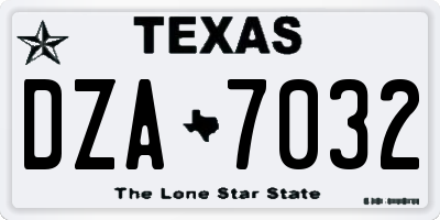 TX license plate DZA7032