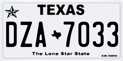 TX license plate DZA7033