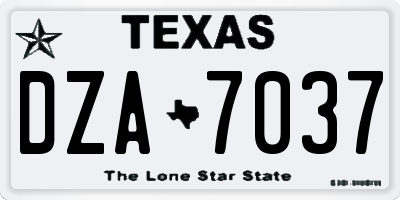 TX license plate DZA7037