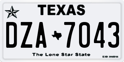 TX license plate DZA7043